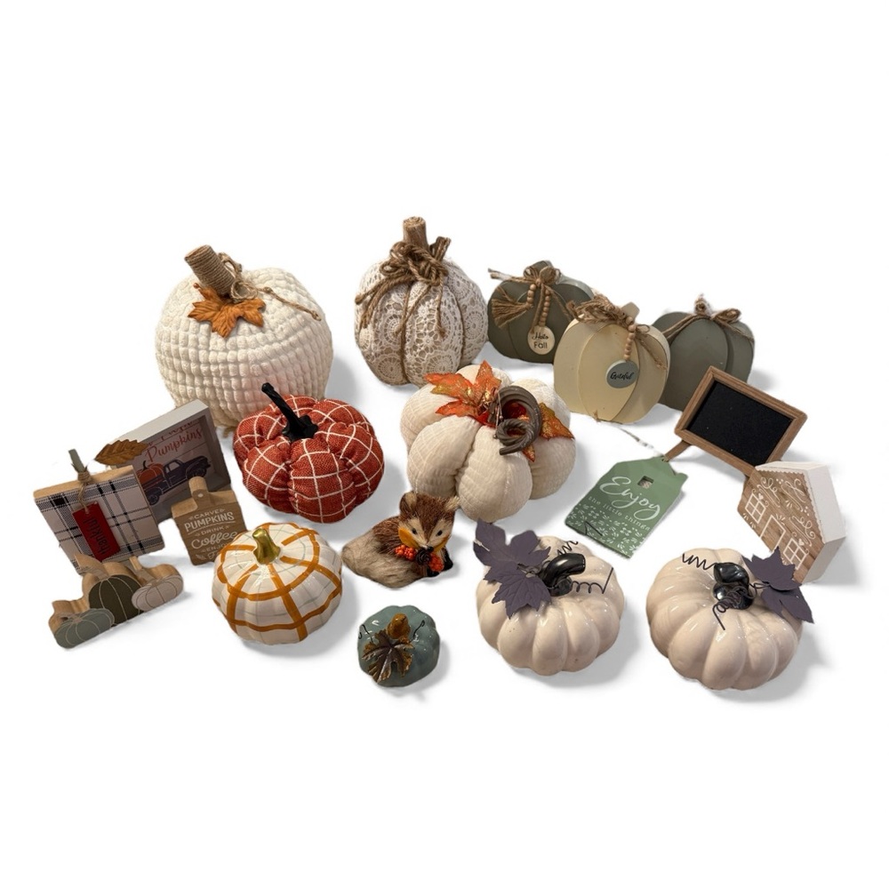 Assorted‎ Decorative Pumpkins Set